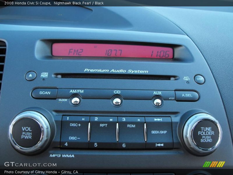 Nighthawk Black Pearl / Black 2008 Honda Civic Si Coupe