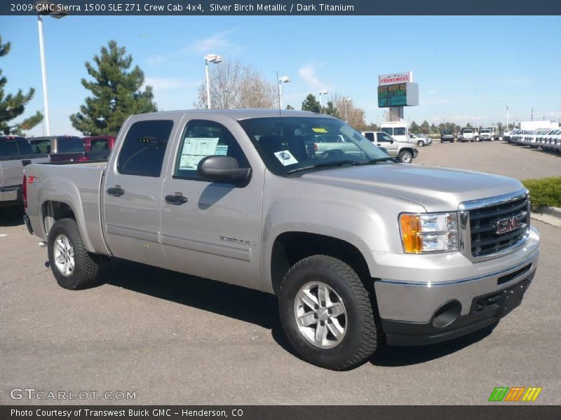 Silver Birch Metallic / Dark Titanium 2009 GMC Sierra 1500 SLE Z71 Crew Cab 4x4