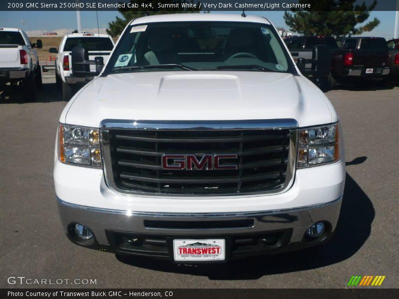 Summit White / Very Dark Cashmere/Light Cashmere 2009 GMC Sierra 2500HD SLE Extended Cab 4x4