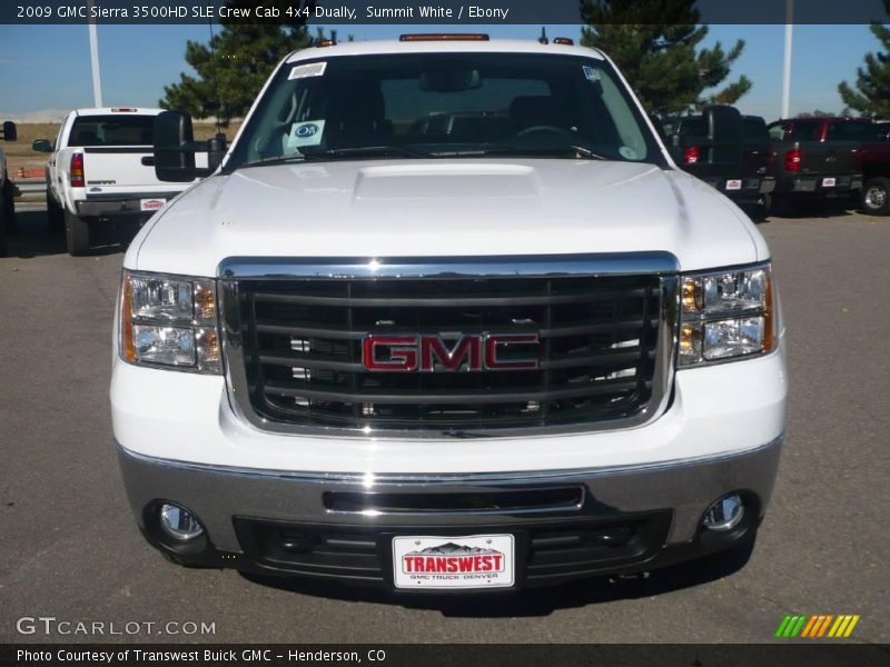 Summit White / Ebony 2009 GMC Sierra 3500HD SLE Crew Cab 4x4 Dually