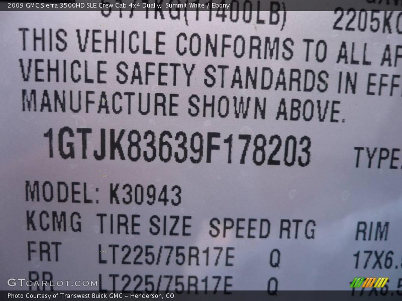Summit White / Ebony 2009 GMC Sierra 3500HD SLE Crew Cab 4x4 Dually