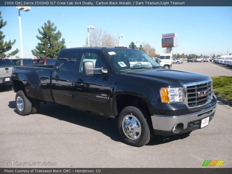 Carbon Black Metallic / Dark Titanium/Light Titanium 2009 GMC Sierra 3500HD SLT Crew Cab 4x4 Dually