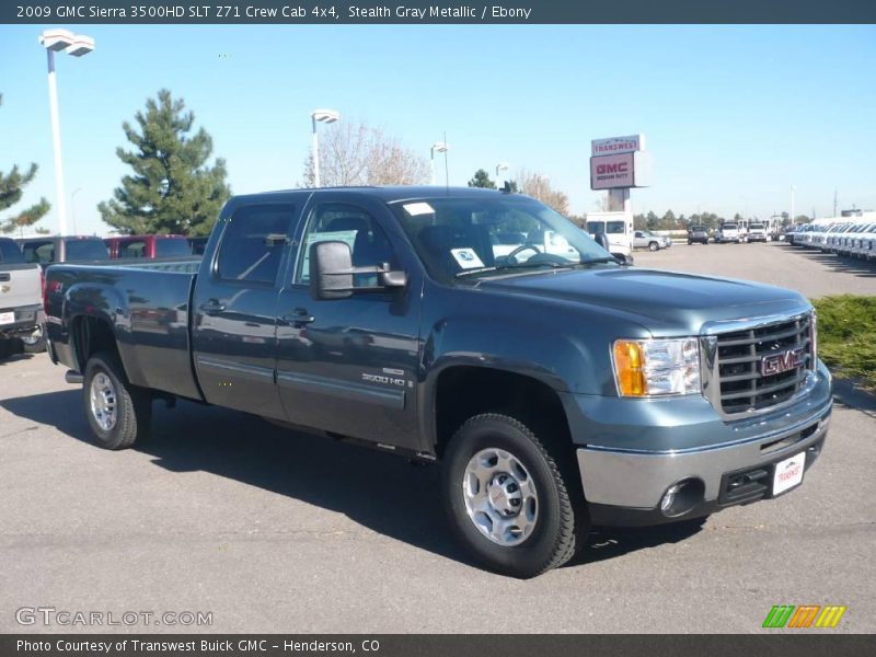 Stealth Gray Metallic / Ebony 2009 GMC Sierra 3500HD SLT Z71 Crew Cab 4x4