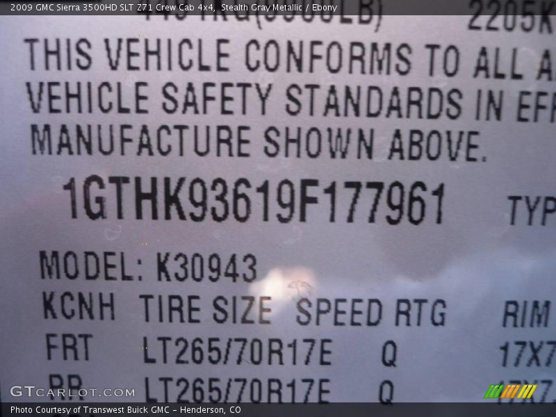 Stealth Gray Metallic / Ebony 2009 GMC Sierra 3500HD SLT Z71 Crew Cab 4x4
