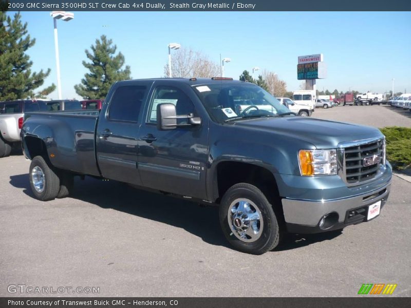 Stealth Gray Metallic / Ebony 2009 GMC Sierra 3500HD SLT Crew Cab 4x4 Dually