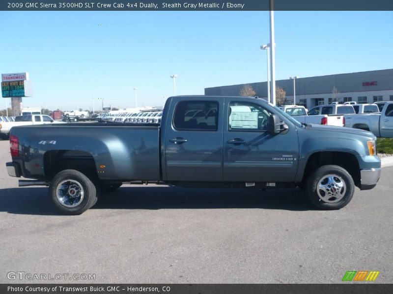 Stealth Gray Metallic / Ebony 2009 GMC Sierra 3500HD SLT Crew Cab 4x4 Dually