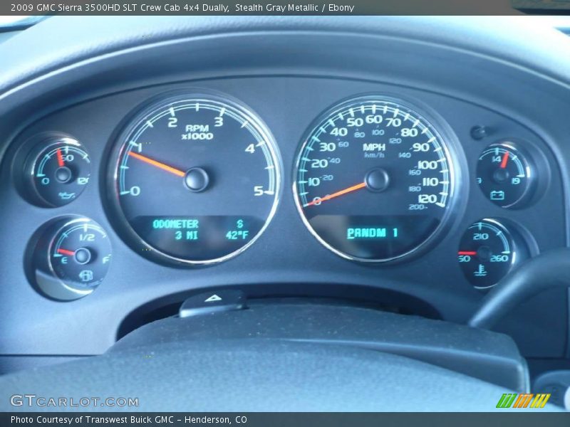 Stealth Gray Metallic / Ebony 2009 GMC Sierra 3500HD SLT Crew Cab 4x4 Dually