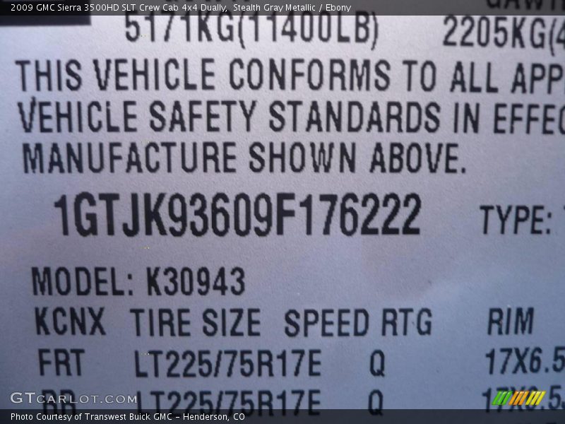 Stealth Gray Metallic / Ebony 2009 GMC Sierra 3500HD SLT Crew Cab 4x4 Dually