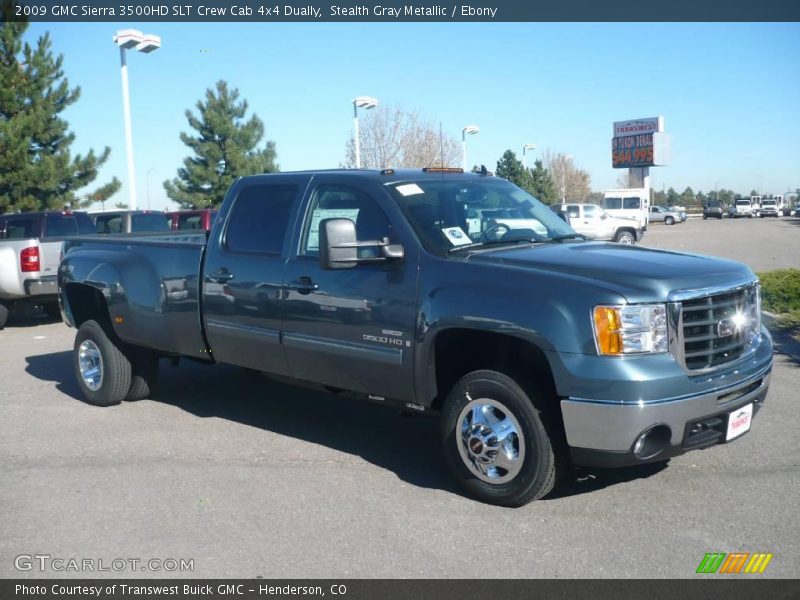 Stealth Gray Metallic / Ebony 2009 GMC Sierra 3500HD SLT Crew Cab 4x4 Dually
