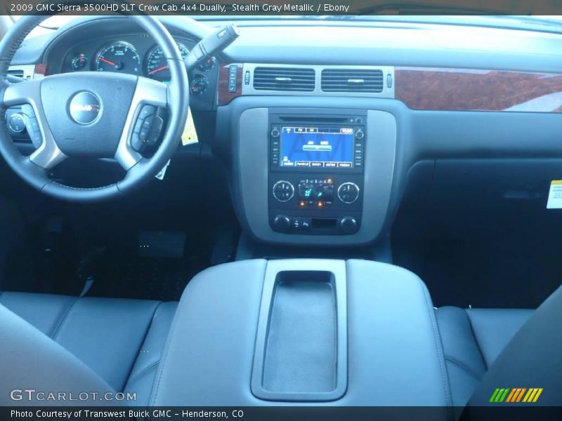 Stealth Gray Metallic / Ebony 2009 GMC Sierra 3500HD SLT Crew Cab 4x4 Dually