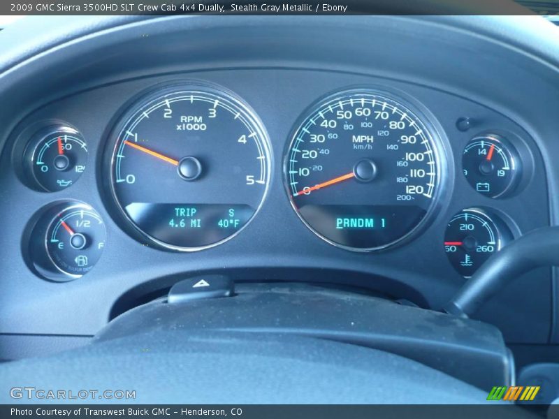 Stealth Gray Metallic / Ebony 2009 GMC Sierra 3500HD SLT Crew Cab 4x4 Dually