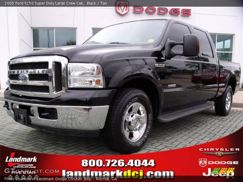 Black / Tan 2005 Ford F250 Super Duty Lariat Crew Cab