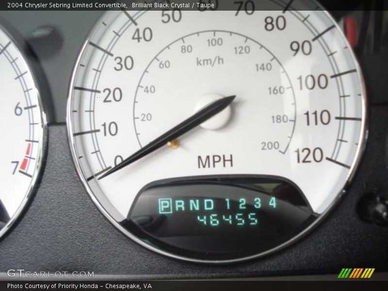 Brilliant Black Crystal / Taupe 2004 Chrysler Sebring Limited Convertible
