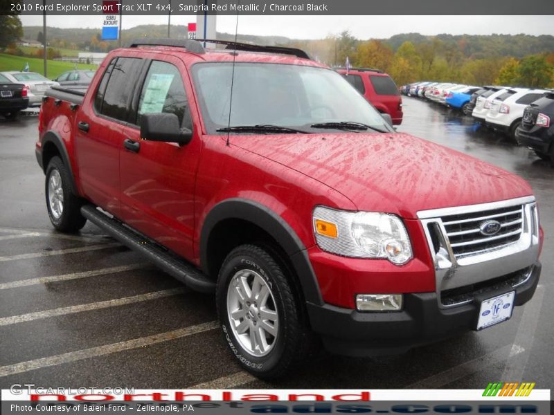 Sangria Red Metallic / Charcoal Black 2010 Ford Explorer Sport Trac XLT 4x4