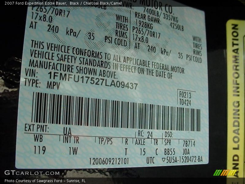 Black / Charcoal Black/Camel 2007 Ford Expedition Eddie Bauer