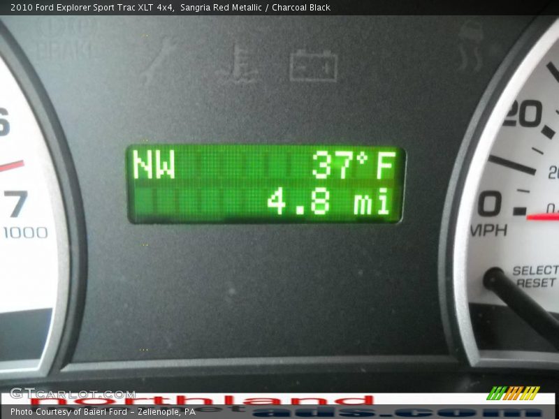 Sangria Red Metallic / Charcoal Black 2010 Ford Explorer Sport Trac XLT 4x4