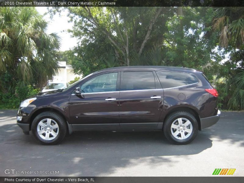 Dark Cherry Metallic / Cashmere 2010 Chevrolet Traverse LT