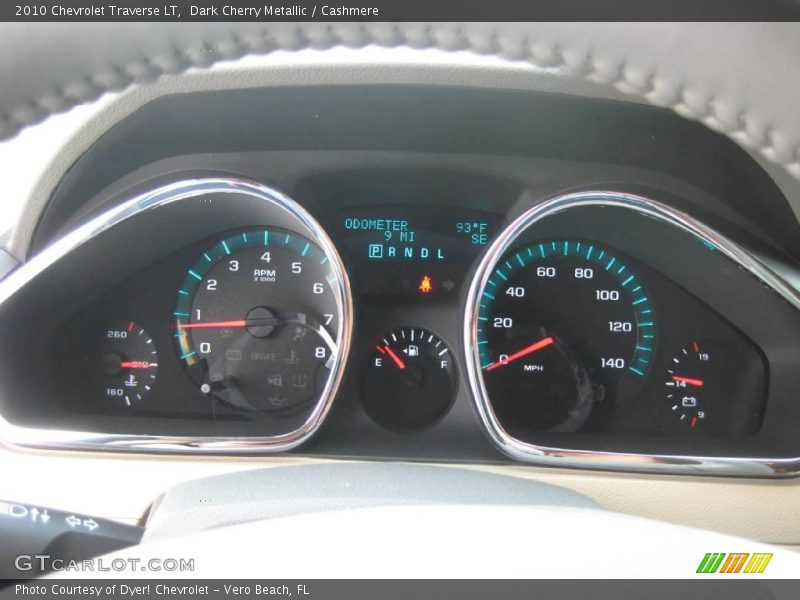 Dark Cherry Metallic / Cashmere 2010 Chevrolet Traverse LT