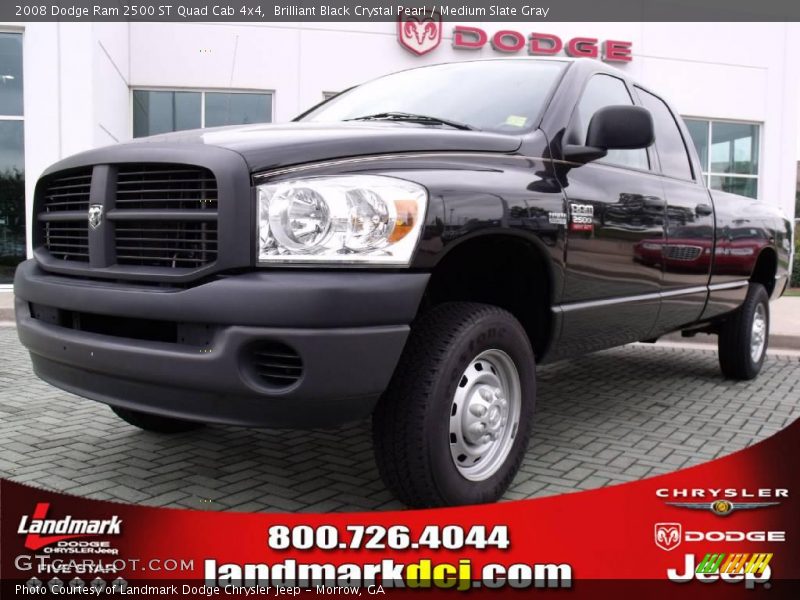Brilliant Black Crystal Pearl / Medium Slate Gray 2008 Dodge Ram 2500 ST Quad Cab 4x4