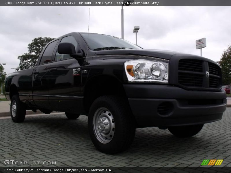 Brilliant Black Crystal Pearl / Medium Slate Gray 2008 Dodge Ram 2500 ST Quad Cab 4x4