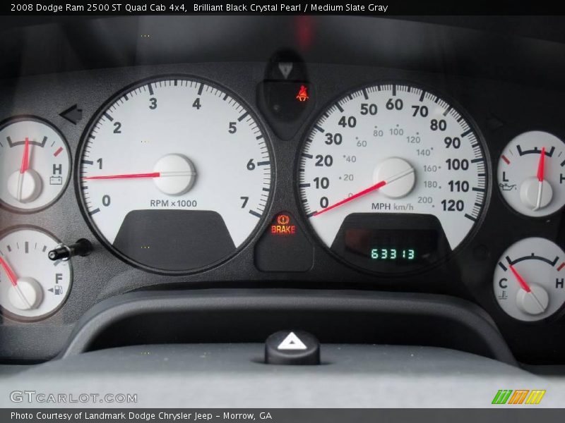 Brilliant Black Crystal Pearl / Medium Slate Gray 2008 Dodge Ram 2500 ST Quad Cab 4x4