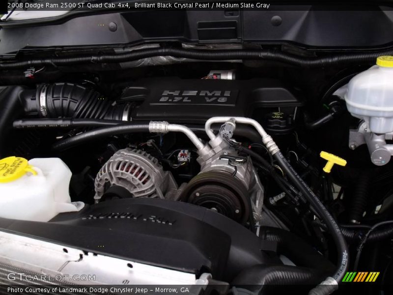 Brilliant Black Crystal Pearl / Medium Slate Gray 2008 Dodge Ram 2500 ST Quad Cab 4x4