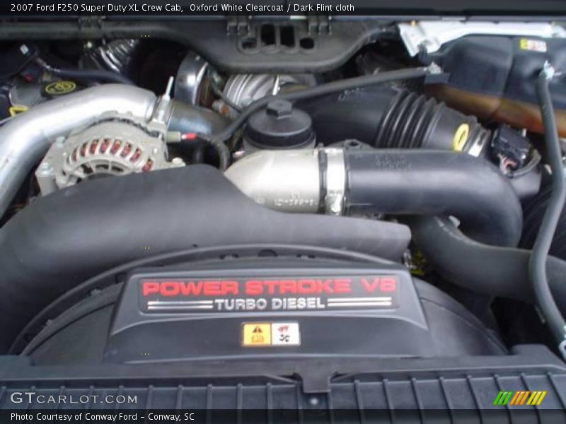 Oxford White Clearcoat / Dark Flint cloth 2007 Ford F250 Super Duty XL Crew Cab