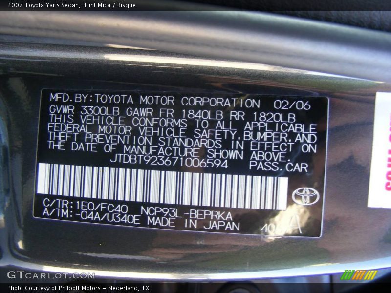 Flint Mica / Bisque 2007 Toyota Yaris Sedan