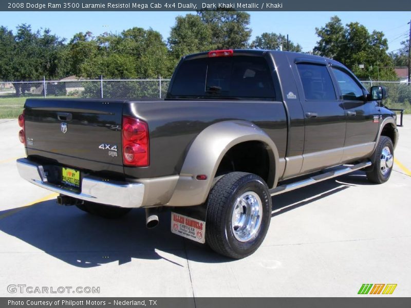 Dark Khaki Metallic / Khaki 2008 Dodge Ram 3500 Laramie Resistol Mega Cab 4x4 Dually