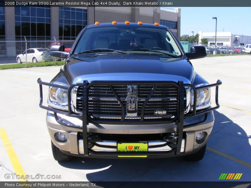 Dark Khaki Metallic / Khaki 2008 Dodge Ram 3500 Laramie Resistol Mega Cab 4x4 Dually