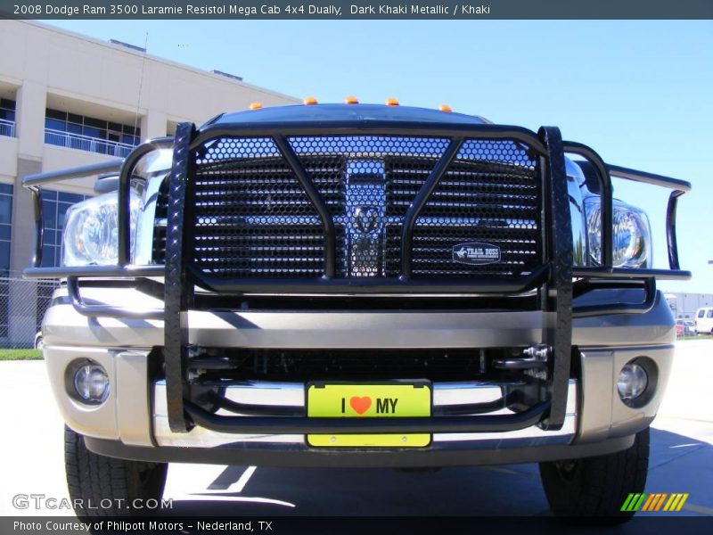 Dark Khaki Metallic / Khaki 2008 Dodge Ram 3500 Laramie Resistol Mega Cab 4x4 Dually