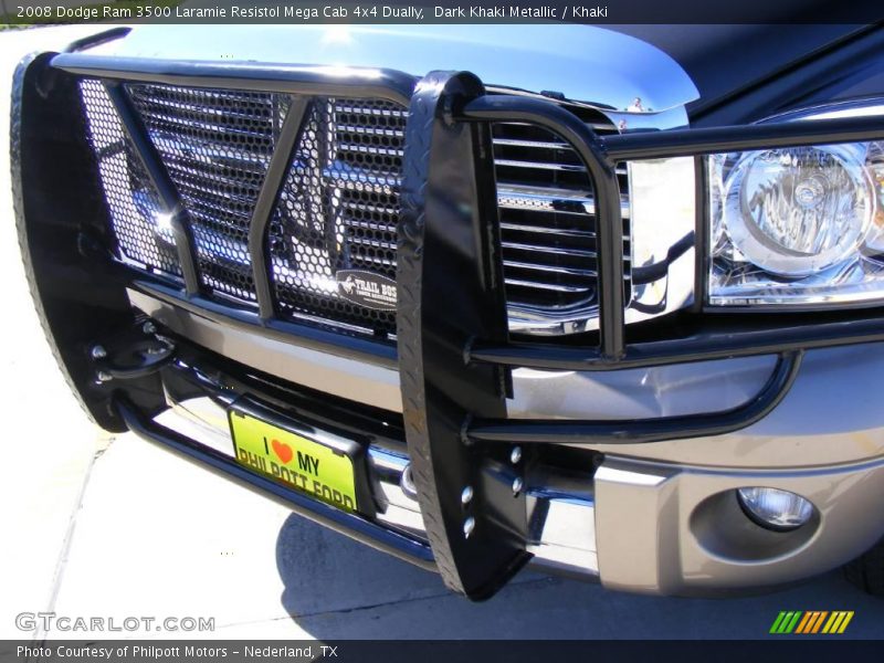 Dark Khaki Metallic / Khaki 2008 Dodge Ram 3500 Laramie Resistol Mega Cab 4x4 Dually