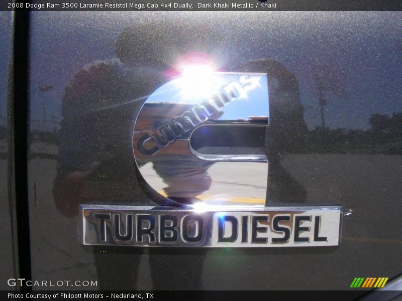 Dark Khaki Metallic / Khaki 2008 Dodge Ram 3500 Laramie Resistol Mega Cab 4x4 Dually