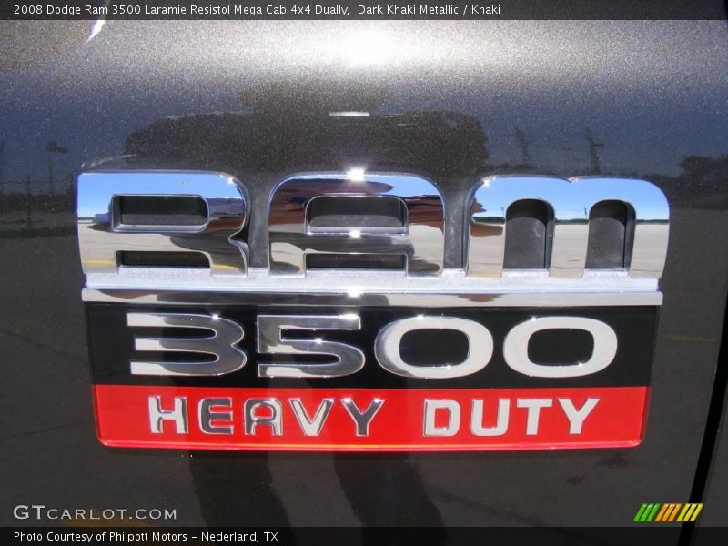 Dark Khaki Metallic / Khaki 2008 Dodge Ram 3500 Laramie Resistol Mega Cab 4x4 Dually