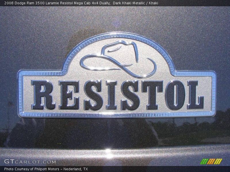 Dark Khaki Metallic / Khaki 2008 Dodge Ram 3500 Laramie Resistol Mega Cab 4x4 Dually