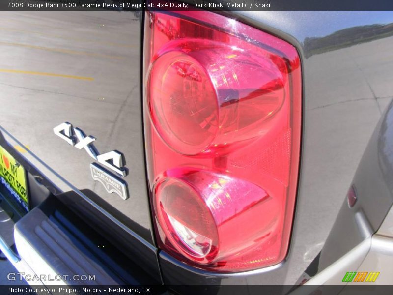 Dark Khaki Metallic / Khaki 2008 Dodge Ram 3500 Laramie Resistol Mega Cab 4x4 Dually