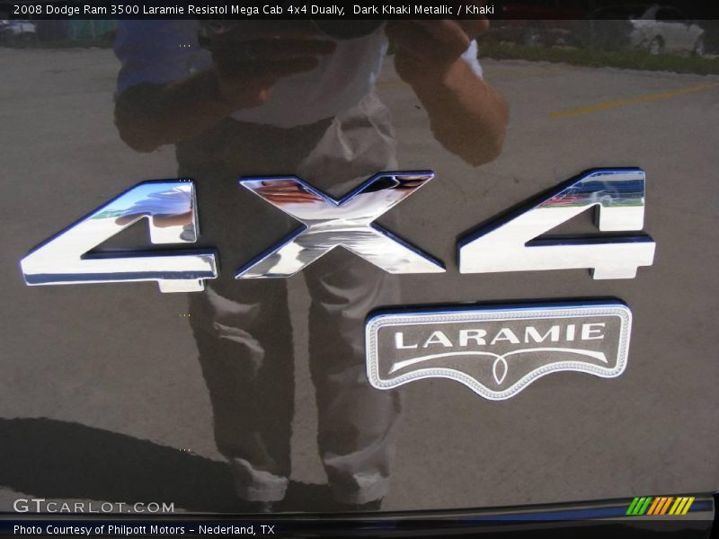 Dark Khaki Metallic / Khaki 2008 Dodge Ram 3500 Laramie Resistol Mega Cab 4x4 Dually