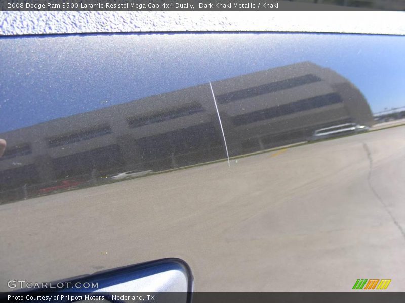 Dark Khaki Metallic / Khaki 2008 Dodge Ram 3500 Laramie Resistol Mega Cab 4x4 Dually