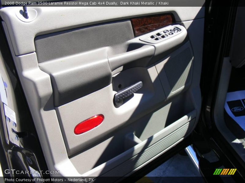 Dark Khaki Metallic / Khaki 2008 Dodge Ram 3500 Laramie Resistol Mega Cab 4x4 Dually