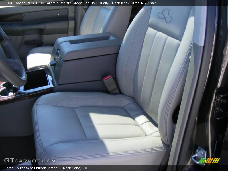 Dark Khaki Metallic / Khaki 2008 Dodge Ram 3500 Laramie Resistol Mega Cab 4x4 Dually