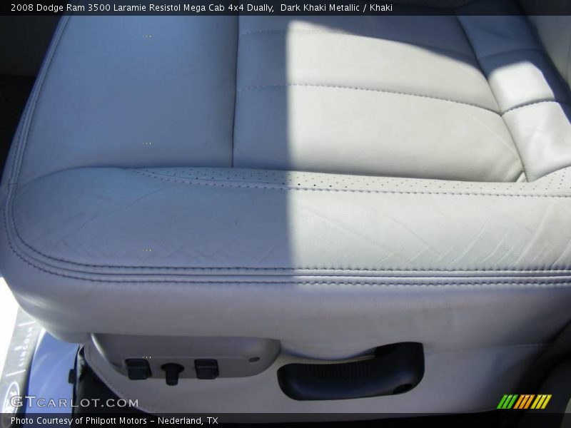 Dark Khaki Metallic / Khaki 2008 Dodge Ram 3500 Laramie Resistol Mega Cab 4x4 Dually