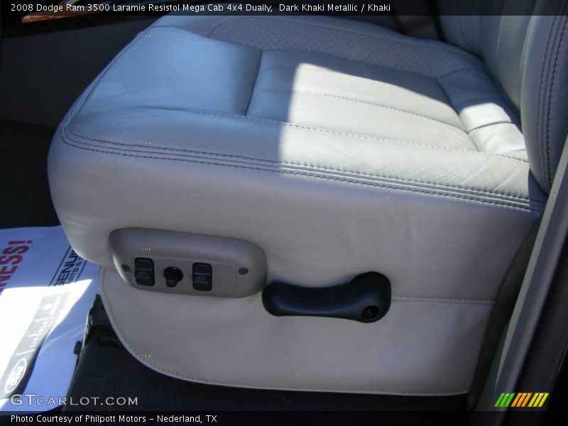 Dark Khaki Metallic / Khaki 2008 Dodge Ram 3500 Laramie Resistol Mega Cab 4x4 Dually