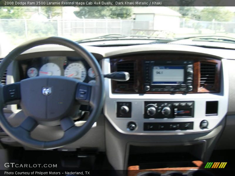 Dark Khaki Metallic / Khaki 2008 Dodge Ram 3500 Laramie Resistol Mega Cab 4x4 Dually