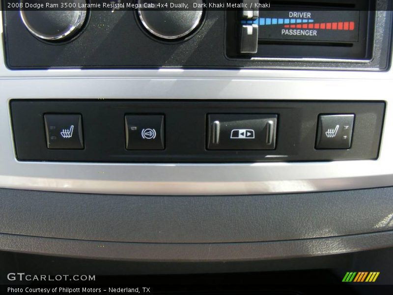 Dark Khaki Metallic / Khaki 2008 Dodge Ram 3500 Laramie Resistol Mega Cab 4x4 Dually