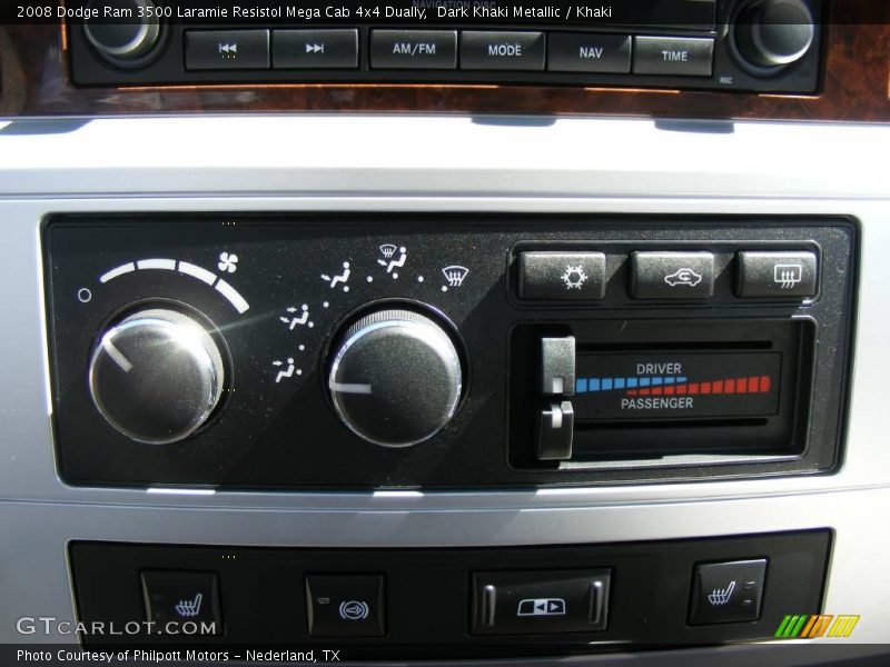 Dark Khaki Metallic / Khaki 2008 Dodge Ram 3500 Laramie Resistol Mega Cab 4x4 Dually