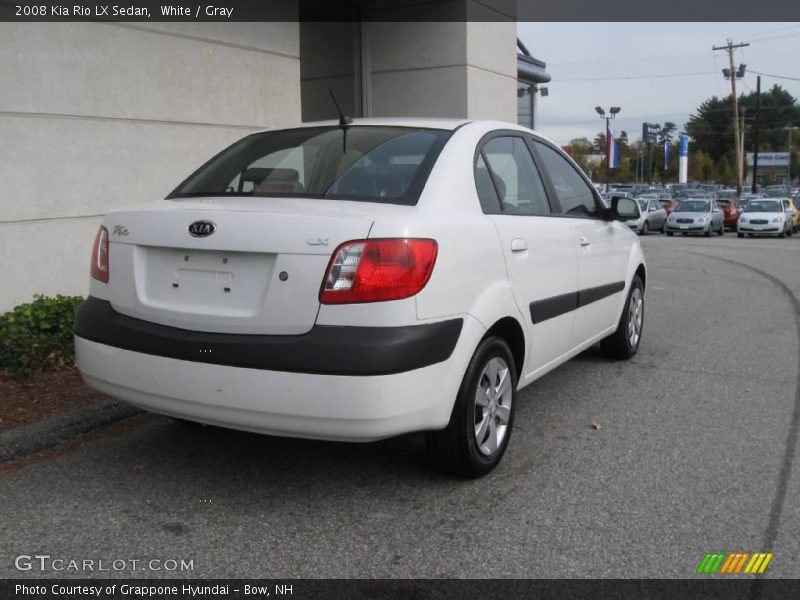 White / Gray 2008 Kia Rio LX Sedan