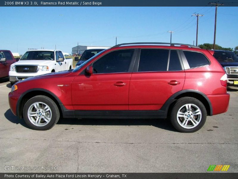 Flamenco Red Metallic / Sand Beige 2006 BMW X3 3.0i
