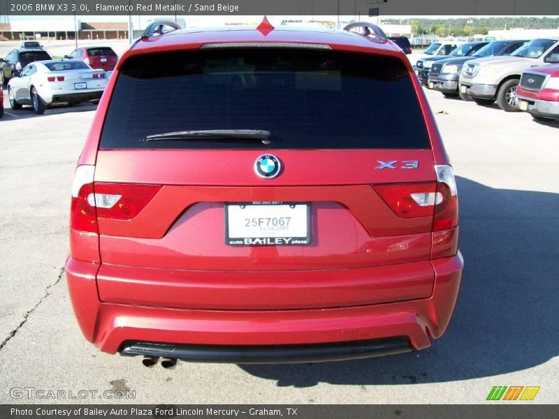 Flamenco Red Metallic / Sand Beige 2006 BMW X3 3.0i