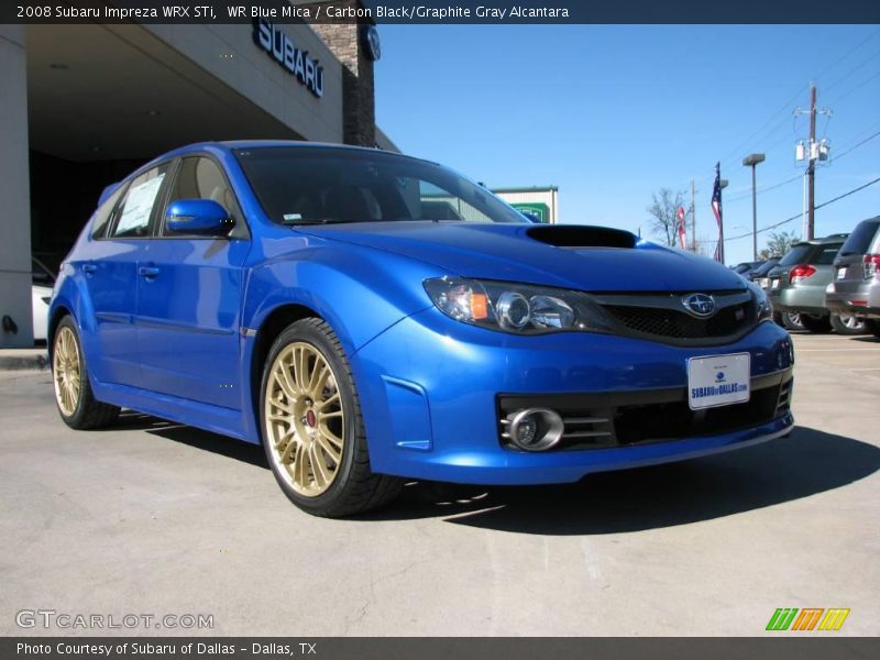 WR Blue Mica / Carbon Black/Graphite Gray Alcantara 2008 Subaru Impreza WRX STi