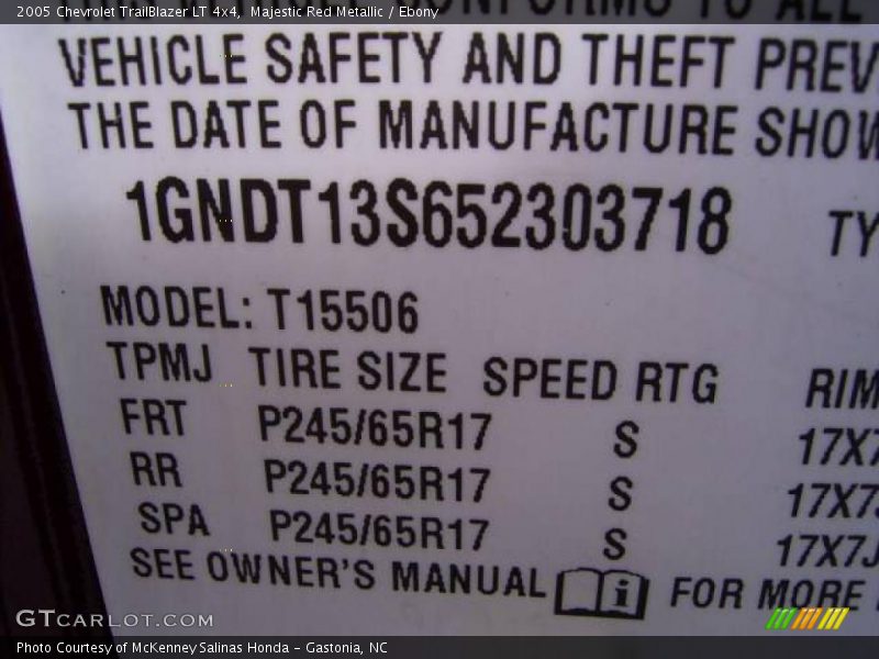 Majestic Red Metallic / Ebony 2005 Chevrolet TrailBlazer LT 4x4